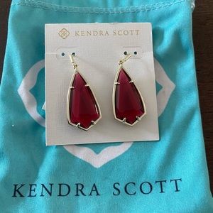 Kendra Scott red Karla earrings with gold hardware